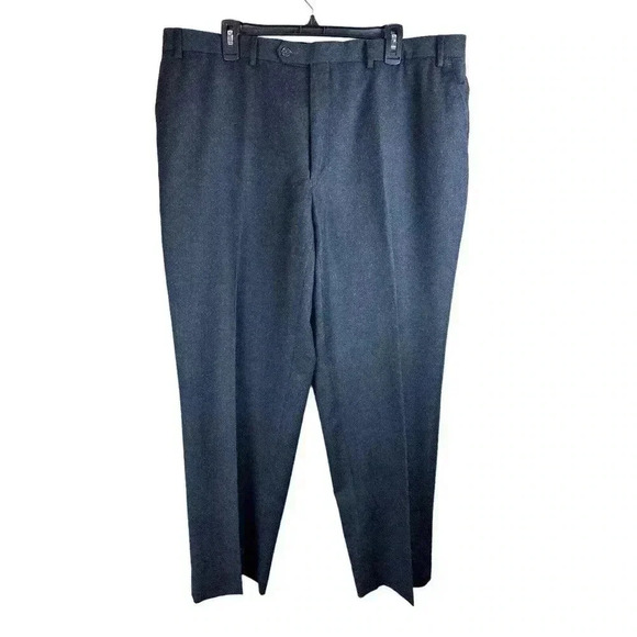 Turnbury Dress Pants Business Office 100% Wool Pleated Gray Men's Size 42 x 30 - Picture 2 of 13